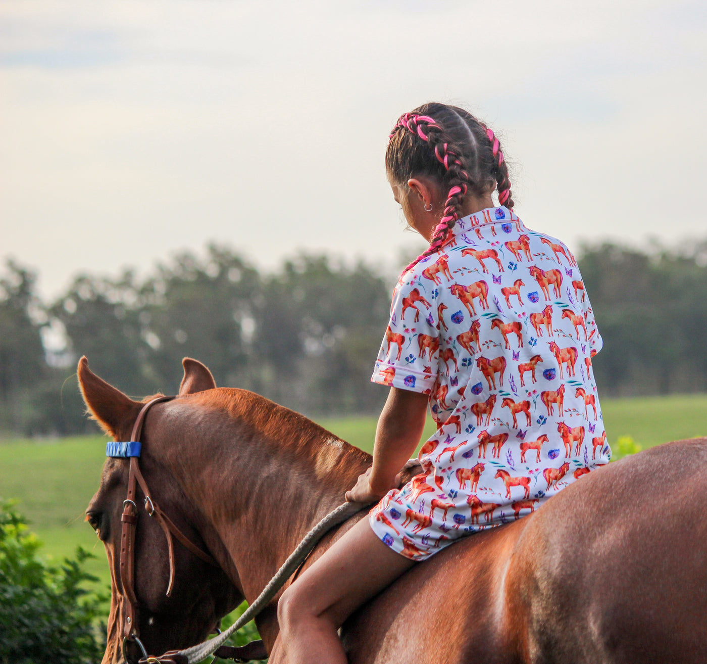 Kids Pony Print Pyjamas | By Ippico Equestrian