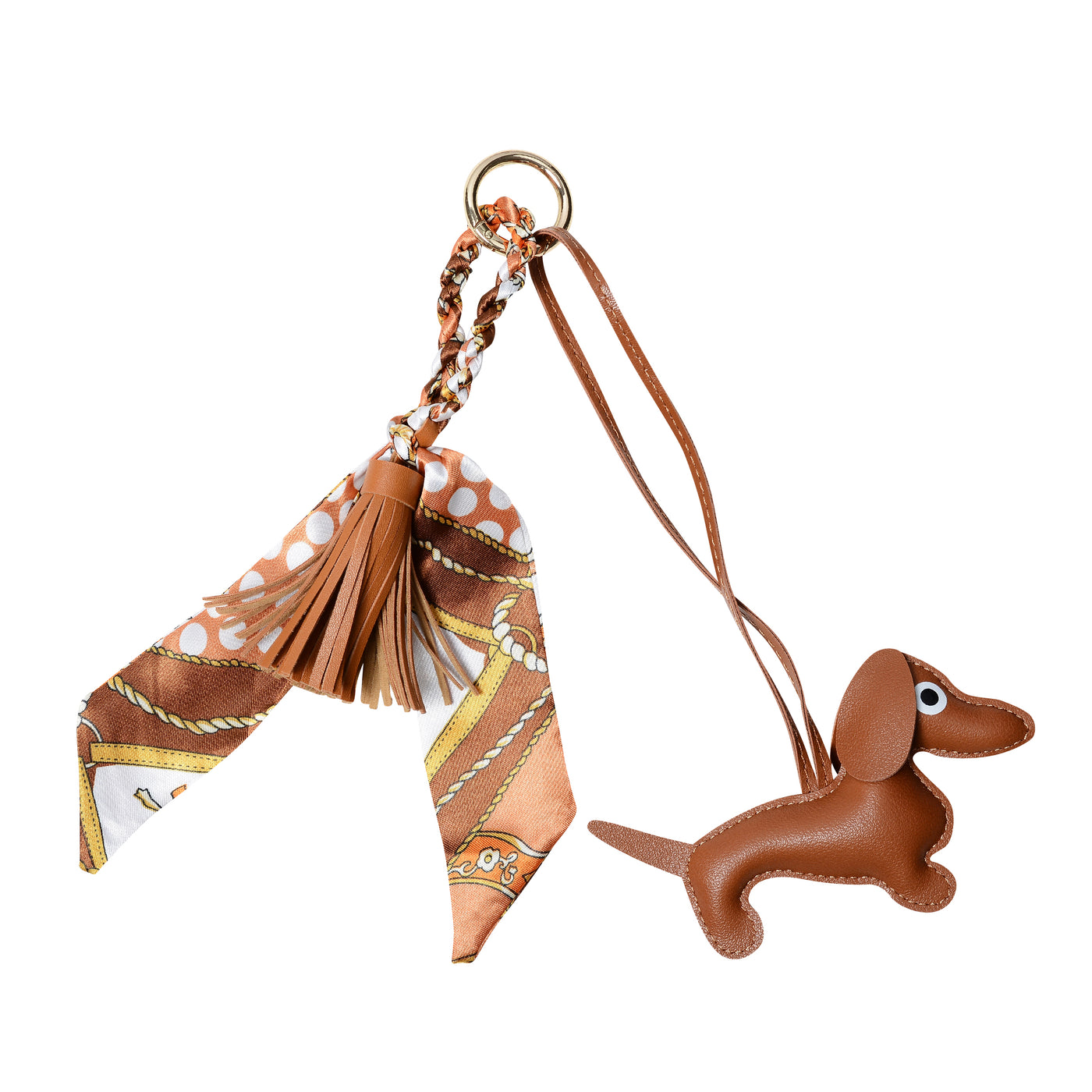 Deluxe Sausage Dog Keyring | Tan